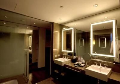 Hotel Bathroom Anti-Fog Multi-Colored LED Mirror with Touch Sensor Dimmer