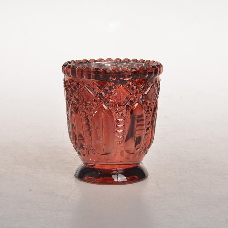 Custom Electroplate Vintage Glass Candle Holder Luxury Candle Jars Glass for Home Party Wedding Decoration