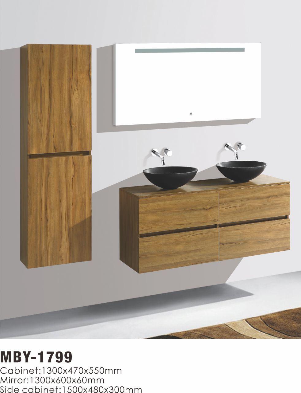 Wall Melamine Bathroom Cabinet with LED Mirror