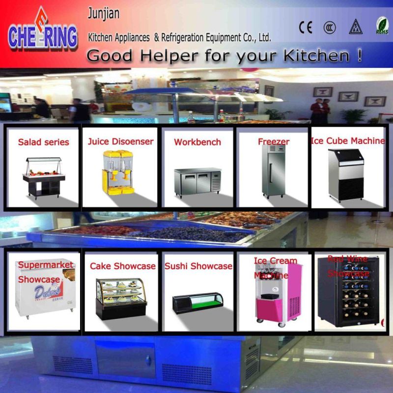 Cheering Commercial Cake Refrigerated Showcase Counter Top Glass Door Fridge Bread Showcase