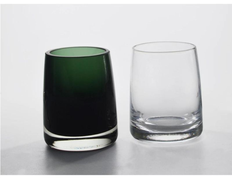 Factory Directory Transparent Green Glass Jar Glass Candle Holders for Candle Making