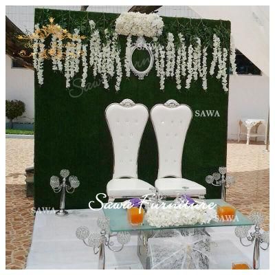 New Model Stainless Steel Hotel Silver Wedding Chair and Table Glass Stainless Steel Chair