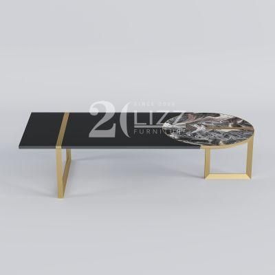 Professional European Modern Style Stainless Steel Living Room Furniture Luxury Lower Coffee Table