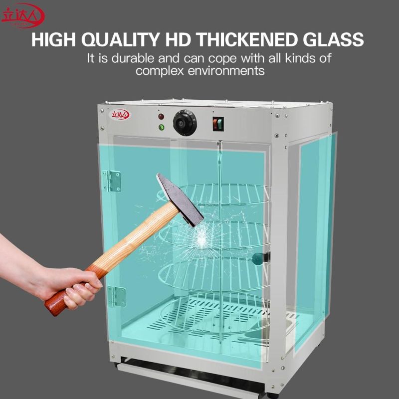 Restaurant Equipment Hot Sale Rotating Food Warmer Heat Pizza Display Warmer Glass Showcase Kitchen Cabinets
