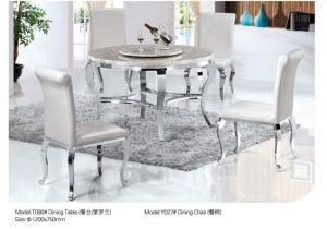 Modern Round Dining Table with Marble/Glass