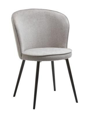 Nordic Modern Home Living Room Hotel Furniture Velvet Fabric Metal Banquet Dining Chair