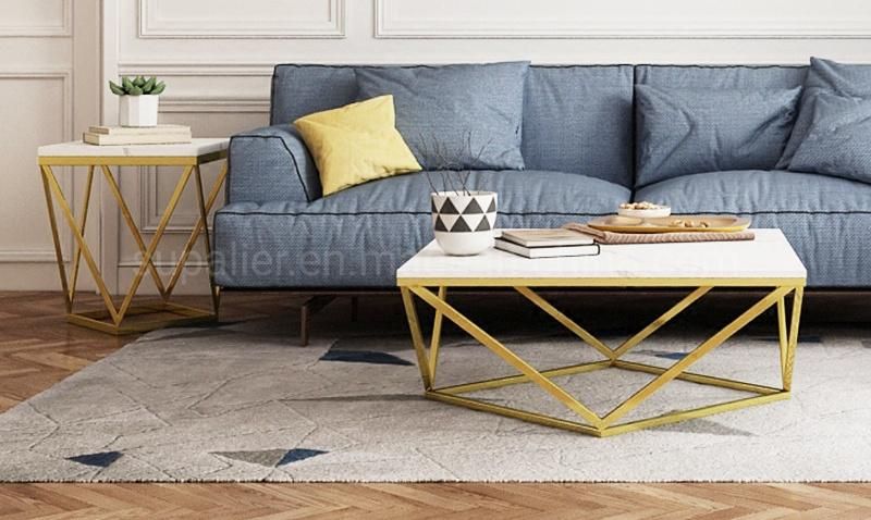 Living Room Furniture Square White Coffee Table Modern