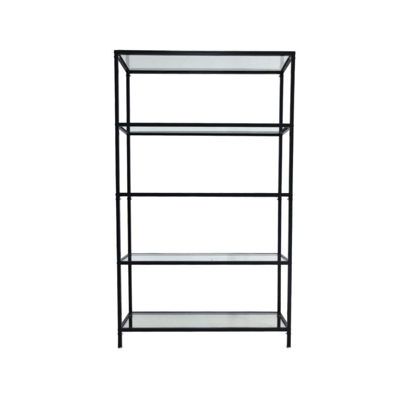 Modern 5-Tier Selected Color Tempered Glass Tea Console Table