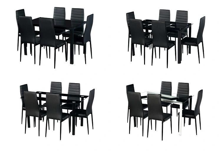 Hot Sale Modern Tempered Transparent Square Glass Dining Table