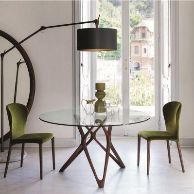 Fashion Home Furniture Wooden Base Glass Dining Table Made in China Guangdong Factory