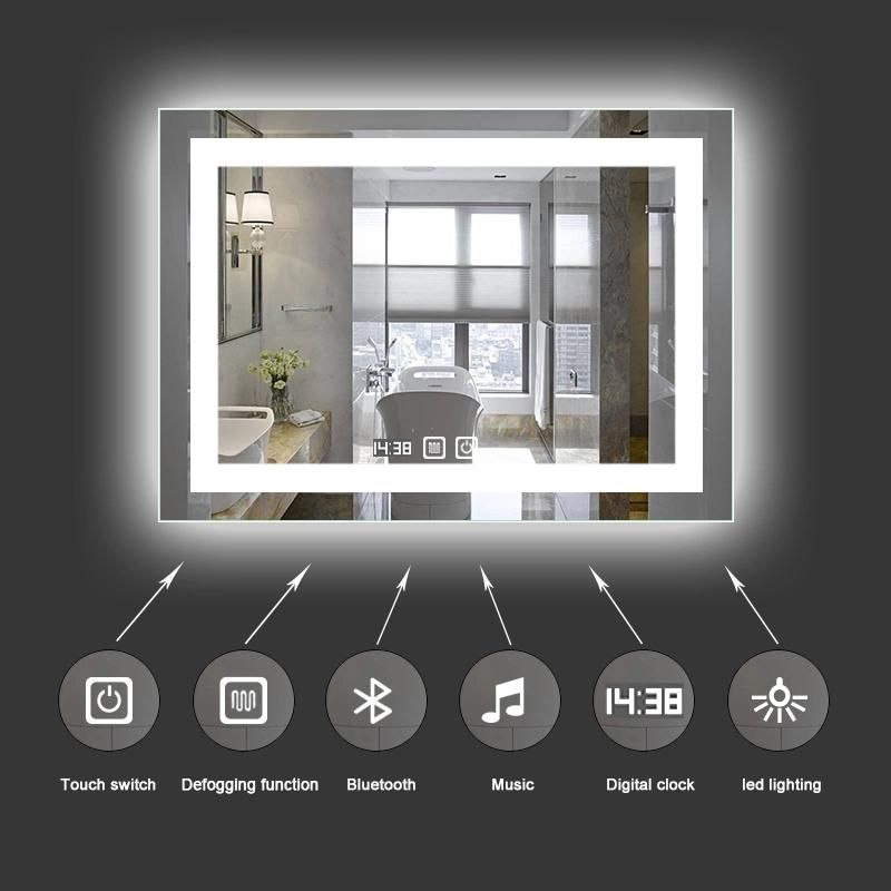 5mm Bathroom Touch Sensor Ant-Fog LED Makeup Mirror for Hotel Project