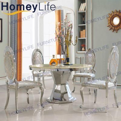 Large Round Contemporary Furniture Glass Table Marble Dining Table
