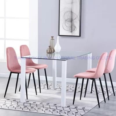 Luxuary Glass Dining Dining Table and Chairs Set 2 4 6 8 Chairs Glass Top Modern Round Tempered Glass Dining Dining Table Set