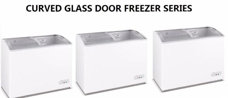 Supermarket Deep Cooling Kitchen Showcase Freezer with Slidng Glass Lid