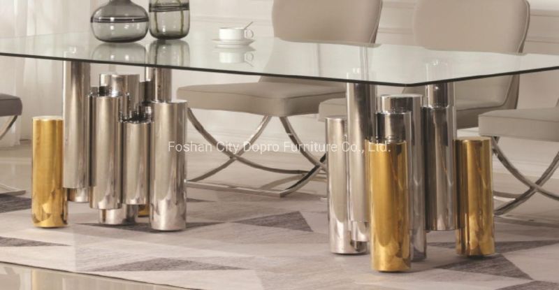 Modern Popular Simple Clear Glass Golden coffee Table for Livingroom