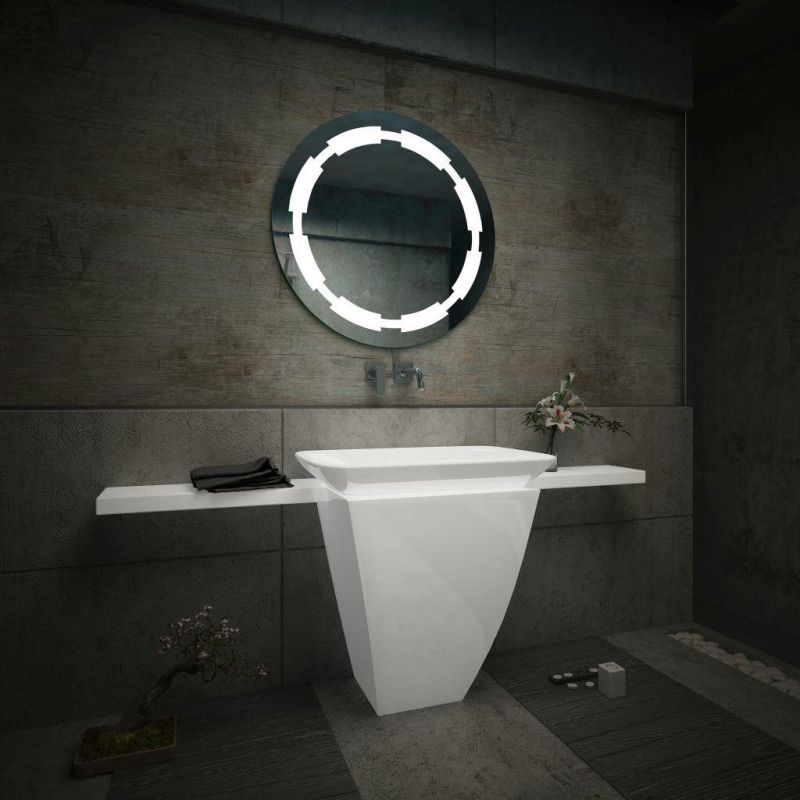 Foshan Factory New Style Modern Design Bathroom Furniture Lighting Round LED Glass Mirror