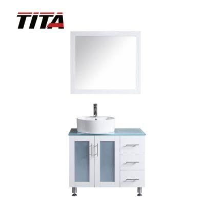 White Lacquer Glass Vanity Top Bathroom Vanity T9140-36wr