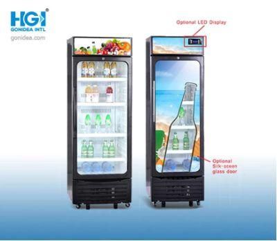 310L Single Glass Door Upright Display Showcase Refrigerator Hsc-310