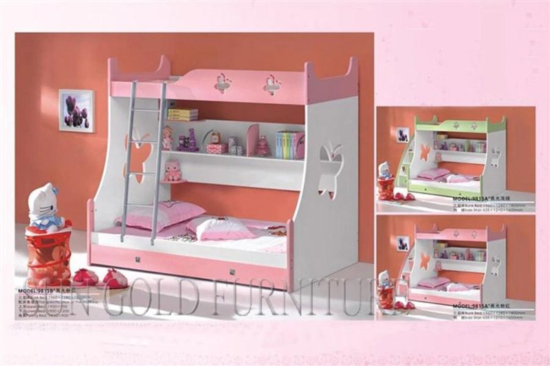 Children Wooden Double Bed Designs Loft Kids Wood Bed (SZ-BT903)