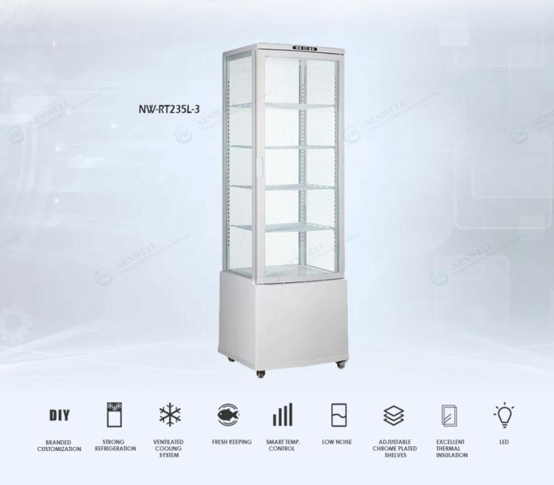 Commercial Beverage 4 Side Glass Display Showcase for Shopping Mall & Supermarket (NW-RT235L-3)