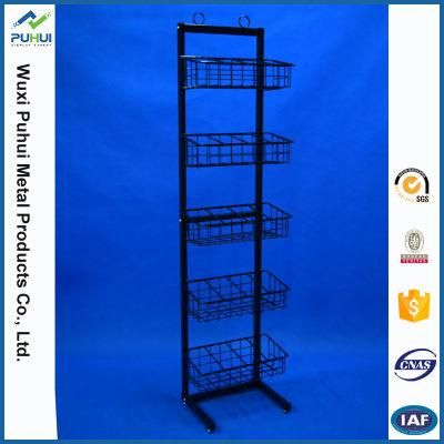 Floor Standing Multi Layers Metal Glass Bottles Display Rack (PHY3030)