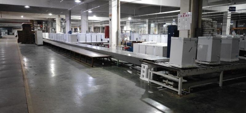 Large Arc-Shaped Glass Sliding Door Refrigerating Freezer Showcase for Super Market