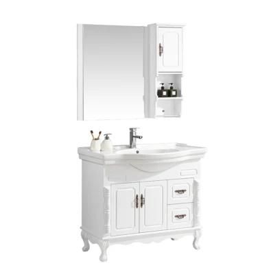 High Quality Waterproof Storage Bath Room Floor Mounted Hanging Vanity Mirror Cabinet PVC Bathroom Cabinet