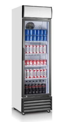 Fan Cooling Refrigeratrd Display Upright Glass Door Commercial Showcase with 360L Volume