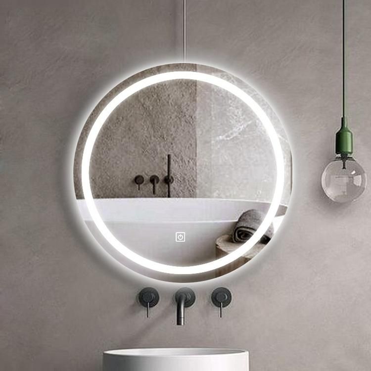 Factory Quality Control Round Lighted LED Bathroom Makeup Mirror Wall-Mounted