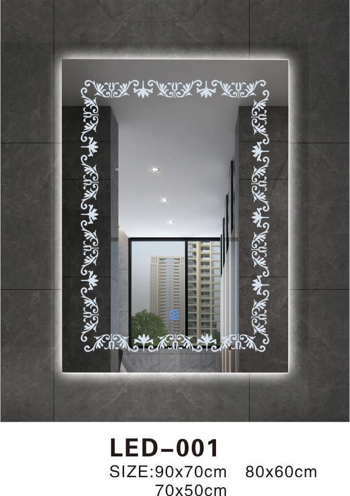 Customized Bathroom LED Mirror with Two Sides Decorative Border