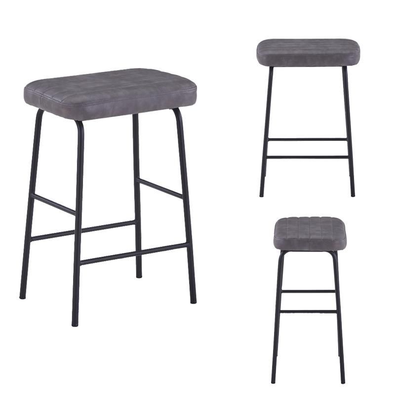 Modern Home Bar Outdoor Furniture PU Leather Seat Metal Leg Bar Stool High Chair for Living Room