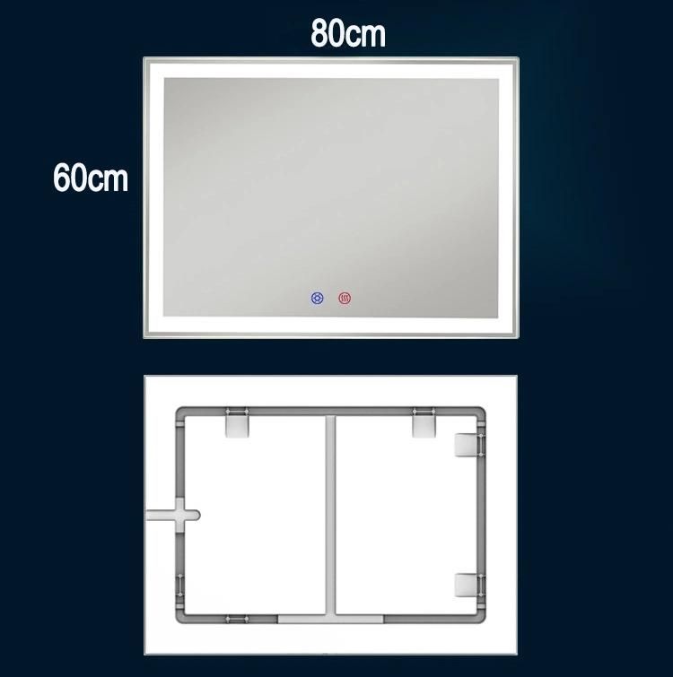 Eco-Friendly Glass Mirror Multi-Colored LED Lights Wall Bathroom Mirrors