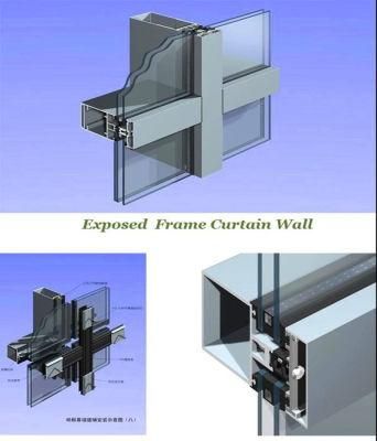 Aluminum Profile Curtain Wall for Commercial Building and Residential House