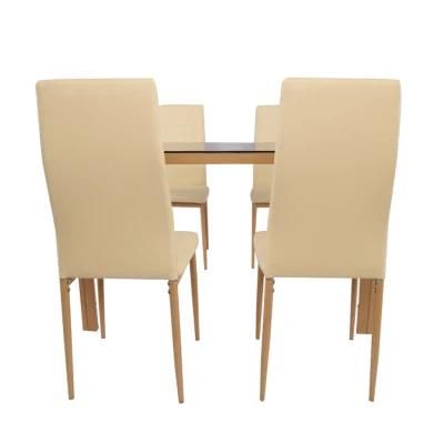 Wholesale Home Furniture for Dining Room Dining Table Rectangle Tempered Glass Top Dining Table Set with 4 Chairs