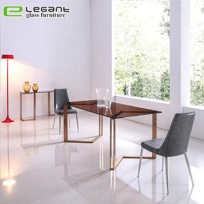 Modern Popular Classic Square Glass Dining Table Set