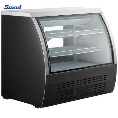 Curve Glass Door Electronic Control Deli Food Display Refrigerator Showcase