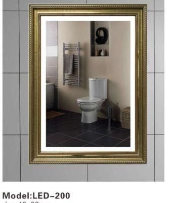 Brown Plastic Photo LED Bathroom Glass Decoration Wall Smart Mirror