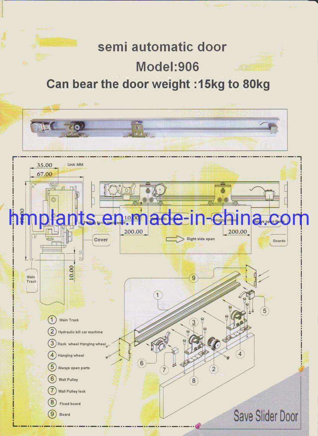 Glass Door or No Frame Glass Door Semi-Automatic Sliding Door Closer (906-A)