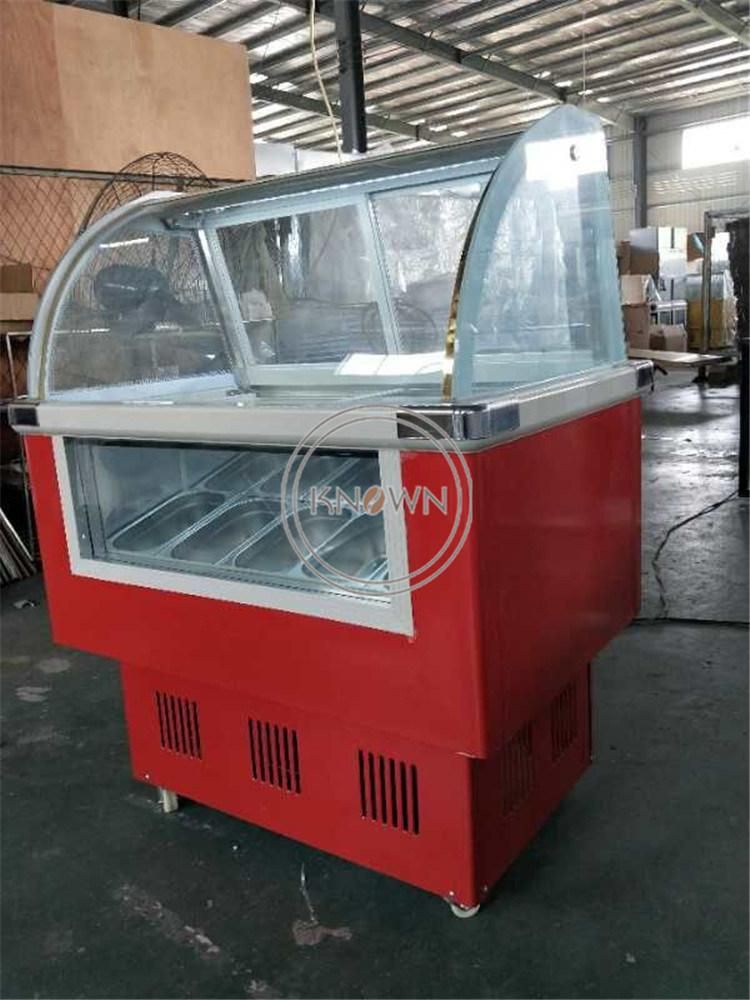 Chest Freezer Glass Door Chiller Fast Food Ice Cream Display Cooler Refrigerator Showcase Supermarket Deep Popsicle Freezer