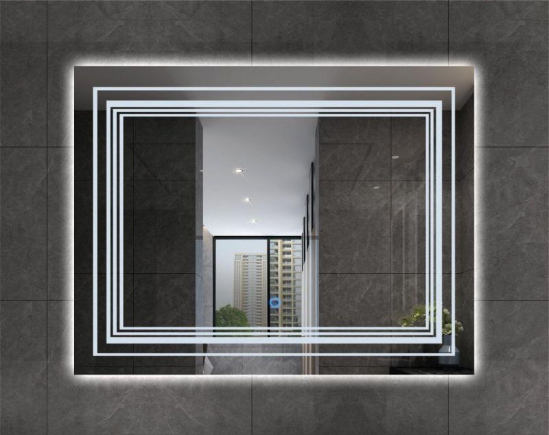 Rectangle Shape Bathroom LED Mirror Can Be Customized Size