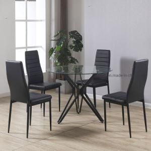 Used New Design Metal Black Cheap Round Glass Tables Dining Room Furniture