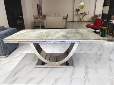 Classic Simple Design Dining Table with Sintered Stone Top