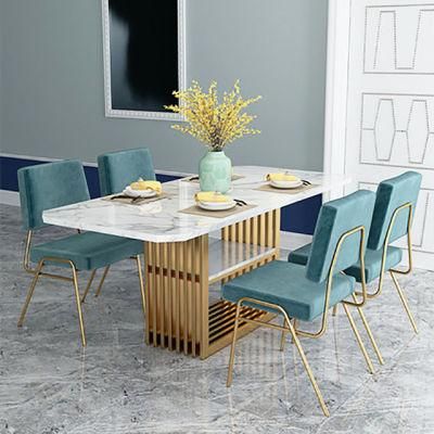 Modern Hotel Furniture Clear Glass Top Dining Table Set