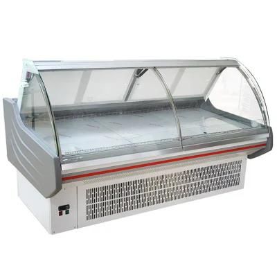 Commercial Meat Food Curve Glass Showcase Display Cabinet