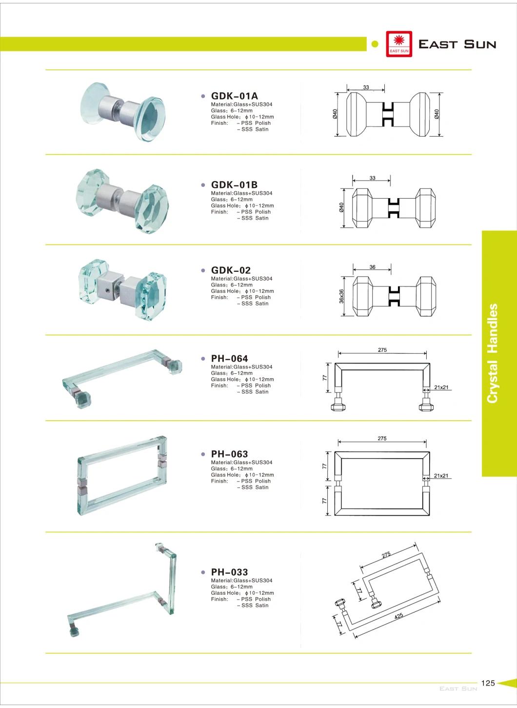 Crystal Glass Door Hardware Accessories Stainless Steel Shower Door Handles (pH-064)