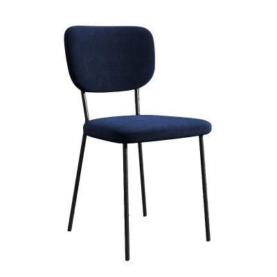 Modern Home Living Room Furniture Nordic Light Iron Velvet Furniture Metal Frame Dining Chair for Restaurant