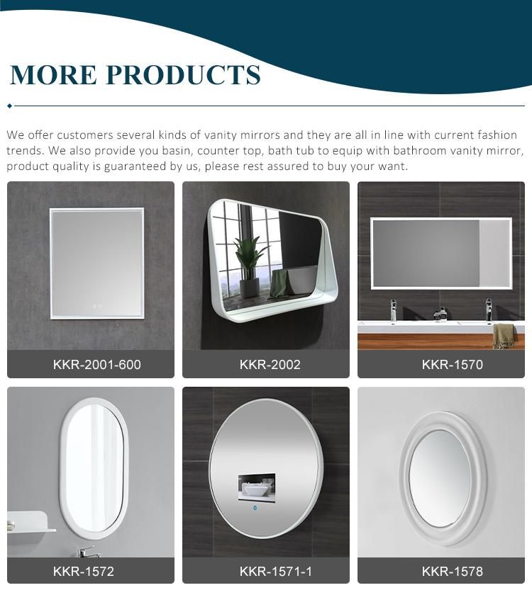 Kingkonree Smart LED Bathroom Mirror Anti-Fog Women Makeup Cabinet Mirror