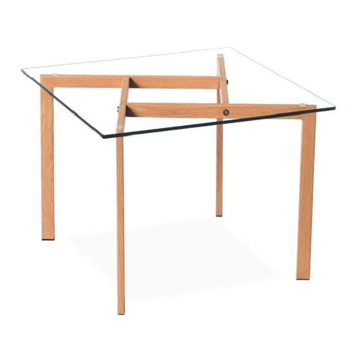 High Quality Coffee Square Glass Dining Table