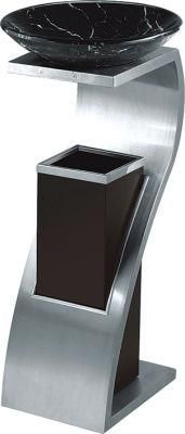Stainless Steel Trash Can with Glass Ashtray (YH-34)