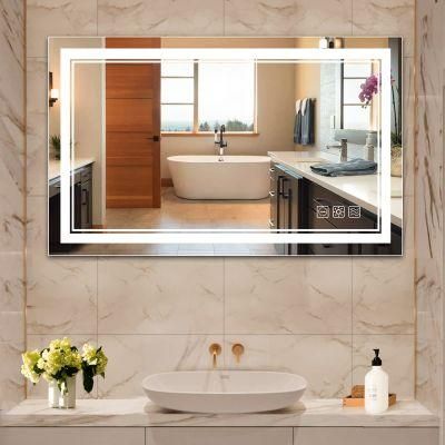 Fashion Rectangle Round Wall Mounted Decorative Make up Bath Furniture LED Mirror